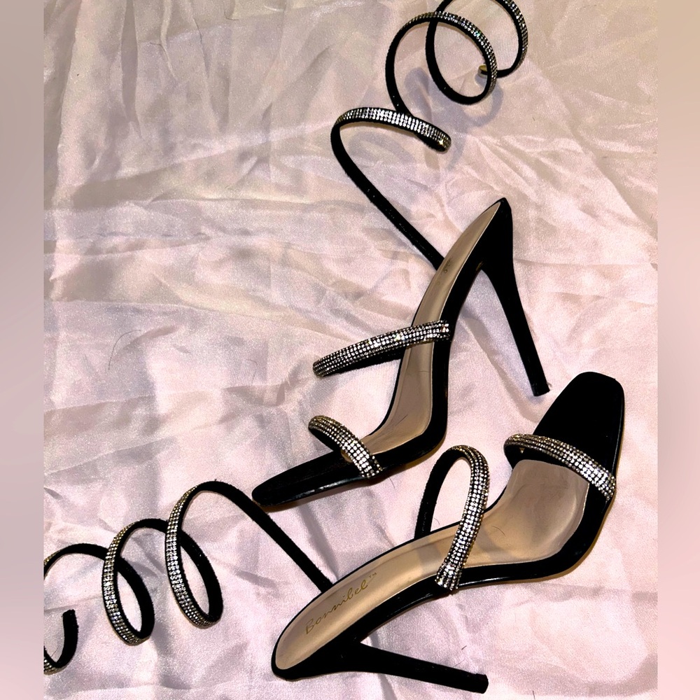 Leg Strap Sparkle Heels